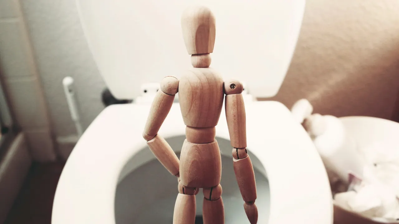 Foto de portada, con un maniquí que esta en el baño